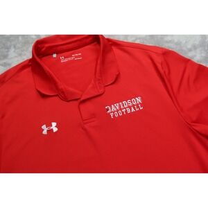 Under‎ Armour Davidson College Wildcats Football Red Polo Shirt XL Davidson NC